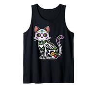Mexican cat Sugar Skull Floral Tank Top