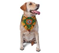 Mexican Ceramic Tile Dog Bandana Pet Scarf Accessories for Small Medium Dogs Cats Photo Prop, Triangle Pet Bandanas Adjustable Puppy Bib Washable Dog Kerchief Puppy Neckerchief