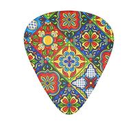 Mexican Ceramic Tile Guitar Plectrums 12 Pieces Set :: Comfortable In The Hand With Smooth Edges Three Thicknesses To Match