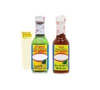 Mexican Chilli Pepper Hot Sauce Bundle with El Yucateco Green and Red Habanero Sauce (120ml Each) with Intrinsic Treats Shopping List Card