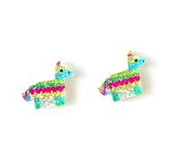 Mexican Cinco de Mayo festival food Sand hammer hat avocado glitter earrings, 1, Acrylic, No Gemstone