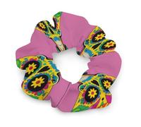 Mexican Colourful Skull Hair Scrunchies for Women No Damage, Soft Elastic Hair Ties with Fashionable Printed Patterns, Satin Scrunchy Hairbands for Ponytail, Bun, Workout & Sleep
