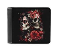 Mexican Day of The Dead Women Goth Printed Bifold Wallet with Hidden Compartments Pocket Money and Credit Card Holder for Men Women