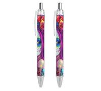 Mexican Day of The Dead Women Retractable Ballpoint Pens 0.5mm Fine Black Inks Roller Smooth Writing Office Supplies 2 PCS