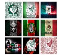 Mexican Design Tumbler Sublimation Transfer Pack, 20oz Size, Heat Press Ready Wraps, Traditional Flag Pattern, National Soccer Theme