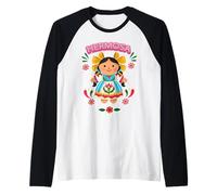 Mexican Doll-Lele Princess Mazahua Maria Latina Mexicana Raglan Baseball Tee