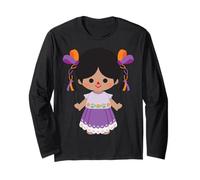 Mexican Doll Maria Mazahua Otomi Lele Traditional Mexicana Long Sleeve T-Shirt
