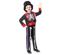 Mexican DOTD Day Of The Dead Skeleton Toddlers Fancy Dress Halloween Costume (10-12 Years)