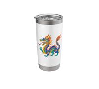 Mexican Dragon Quetzalcoatl Boho Aztec Feathered Serpent Stainless Steel Insulated Tumbler