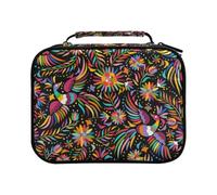 Mexican Ethnic Birds Flowers Colored Pencil Bag Large Capacity Pencil Case for Colouring Pencils Pen Bag Marker Organizer