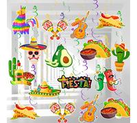 Mexican Fiesta Hanging Swirl Decorations, 33 Pcs Cinco de Mayo Decorations Hanging Swirl/Mexican Party Decorations Swirl/Mexican Fiesta Ceiling Hanging Swirl for Mexican Fiesta Party Decorations