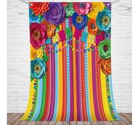 Mexican Fiesta Photography Backdrop Party Props Cinco De Mayo Background Colorful Flag Floral Striped Banner Decor Poster 300x200cm