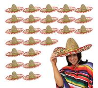 Mexican Fiesta Sombrero - Straw Sombrero Hat with "Mexican Fiesta" Band - Adults Mexico Cinco de Mayo Fancy Dress Accessory