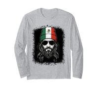 Mexican Flag Beanie Man National Pride Grunge Long Sleeve T-Shirt