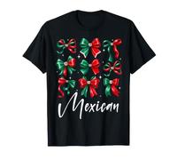 Mexican Flag Coquette Bow Mexico Hispanic Heritage Month T-Shirt