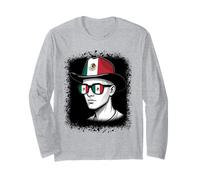 Mexican Flag Hat Sunglasses National Pride Long Sleeve T-Shirt
