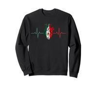 Mexican Flag Heartbeat Line EKG Heart Sweatshirt
