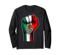Mexican Flag Raised Fist Pride Viva Mexico Long Sleeve T-Shirt
