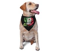 Mexican Flag Rose Flower Dog Bandana Pet Triangle Scarf Cats Bibs Adjustable Pets Kerchief 11.8X27.5 Inch