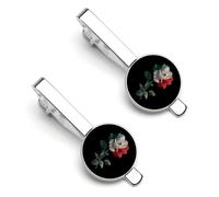 Mexican Flag Rose Tie Clips for Men Classic Necktie Tie Bars Tie Pins for Wedding Business