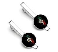 Mexican Flag Tie Clips for Men Tack Pins Regular Necktie Bar for Wedding Anniversary Business