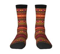 Mexican Folk Art Boho Color-Clash Mid-Calf Socks - Bold Full-Print Design With Black Toe Contrast For Unmatched Style And Comfort
