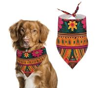 Mexican Folk Art Boho Dog Bandanas - Cute Pet Scarf for Dogs Cats Triangle Kerchief Bibs Soft Breathable Pet Bandanas Fashion Accessory for Puppy Small Medium Large Pets