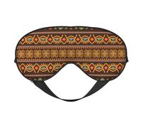 Mexican Folk Art Boho Double-Sided Silk Sleep Mask, Adjustable Light Blocking Eye Mask for Travel, Men & Women, Soft Comfortable Blindfold 20x10cm