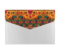 Mexican Folk Art Boho File Folder, Plastic Accordion File Folders with 6 Pockets, Expanding File Organizer with Snap Closure, Portable Document Paper Organizer, Office Supplies Filing Folders