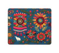 Mexican Folk Art Boho Gaming Mouse Pad 10x12in, Cute Mouse Mat with Stitched Edges Non-Slip Waterproof Desk Pad Small Mousemat for Keyboard Home Office Gaming Work