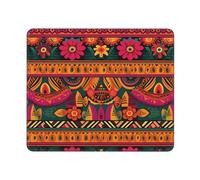 Mexican Folk Art Boho Gaming Mouse Pad Small Mouse Mat with Stitched Edges Non-Slip Long Desk Pad 12x10 in Desk Mat for Keyboard Home Office Gaming Work