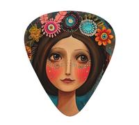 Mexican Folk Art Boho - Guitar Picks-12 Pack Includes Thin, Medium & Heavy Gauges, Best Gift for Guitar Lovers