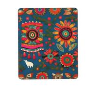 Mexican Folk Art Boho Mouse Pad With Stitched Edge Non-Slip Rubber Base Washable Mouse Pads For Computers Laptop