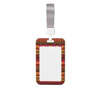 Mexican Folk Art Boho Print Heavy Duty Badge Holder with Retractable Reel, Id Badge Holder Key Card Work Badge Clip for Nurse Teacher Student Office Women Men