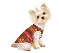 Mexican Folk Art Boho Print Pet Sleeveless Tank Top for Dogs Cats Apparel Stretchy Soft Fashion Vest Gear Wear