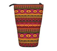 Mexican Folk Art Boho Print Telescopic Pencil Case Portable Bag Makeup Pouch Stationery Organizer Office Travel