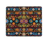 Mexican Folk Art Boho Printed Gaming Mouse Pad 12x10 Inches, Non-Slip Rubber Base Laptop Mousepad Desk Mat with Stitched Edges for Gamer, Office, Home