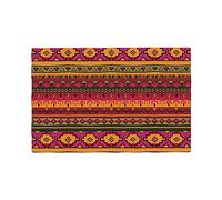 Mexican Folk Art Boho Printed Linen Place Mats Set Of 4 Pcs - Heat-Resistant And Non-Slip Table Placemats