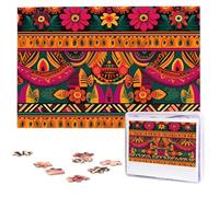Mexican Folk Art Boho Puzzles for Adults 1000 Pieces, Wooden Puzzle Personalized Jigsaw Puzzles from Photos, Challenging Puzzle Art Painting Home Decor Birthday Party Gift (29.5" x 19.7")