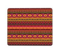 Mexican Folk Art Boho Thick Desk Pad Mouse Mat With Lock Stitch Edge, Stable Non-Slip Surface For Computer Use