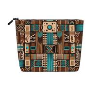 Mexican Folk Art Boho Toiletry Bags for Women, Portable Travel Cosmetic Bag, Daily Organiser with Zipper