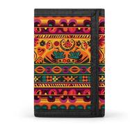 Mexican Folk Art Boho1 Wallet,Credit Card Holder,Three-fold Wallet for Passport Covers, Purse Passport Bag for Men Women