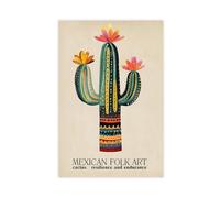 Mexican Folk Art Canvas Poster Bedroom Decor Landscape Office Room Decor Gift 16x24inch(40x60cm)
