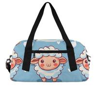 Mexican Folk Flowers Kids Duffle Bag Boys Girls Small Sport Dance Gym Bag for Overnight Travel Weekender Carry On, White Sheep Kids Duffle Bag Boys Girls Small Sport Dance Gym Bag for Overnight Travel
