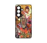 Mexican Folklore Art Collage Phone Case, Shockproof Protective La Virgen De Guadalupe Cover for Samsung Galaxy