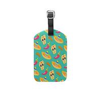 Mexican Food Cartoon Leather Luggage Baggage Suitcase Tag ID Label(3Pcs)