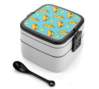 Mexican Food Funny Tacoes Bento Box Removable Lunch Box Double Layer Food Container with Spoon for Work Picnic