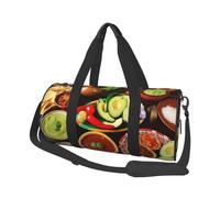 Mexican Food Printed Canvas Travel Duffel Bag - Gym Sports Bag with Large Capacity for Weekend Business Travel