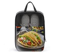 Mexican Food Shoe Bag Travel Shoe Organizer Water-Resistant Shoe Pouch with Zipper Sneaker Dust Bag, gray, One Size, Modern