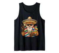 Mexican Fox Poncho Cinco De Mayo Fiesta Sombrero Meme Tank Top